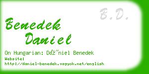 benedek daniel business card